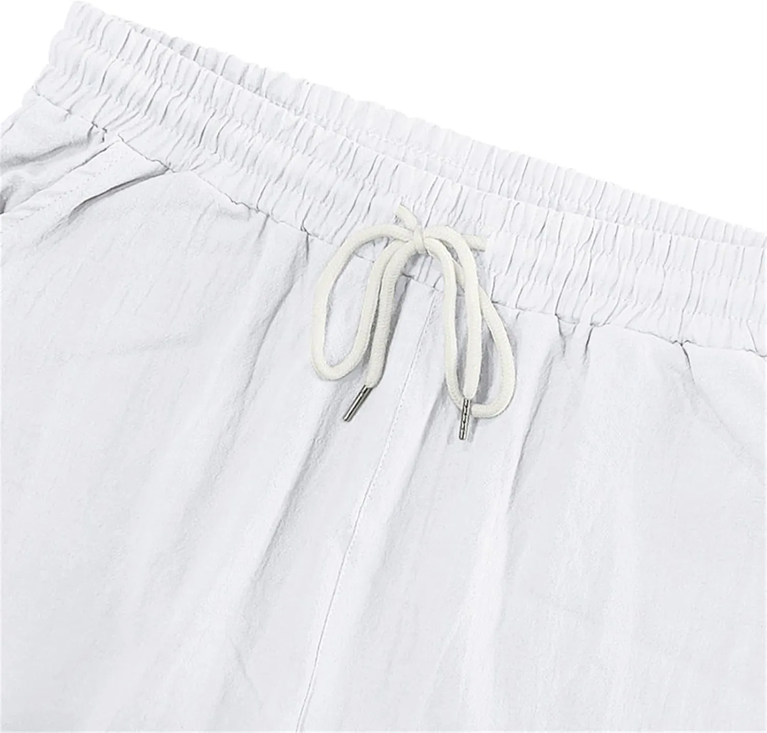 Linen Pants for Men Summer Beach Pants Lightweight Casual Plain Elastic Waist Drawstring Trousers Vacation Slacks