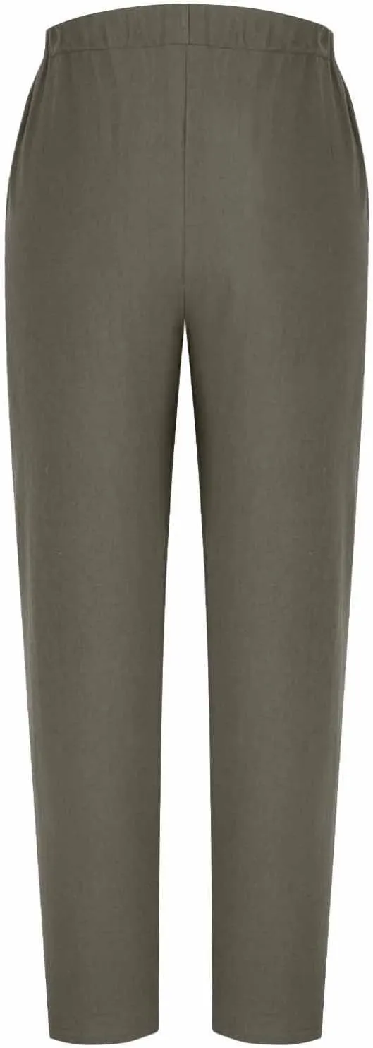 Lmdudan 2025 Womens Casual Linen Pants High Waist Summer Boho Beach Pants Lounge Pant Trousers with Pockets Vacation Outfits