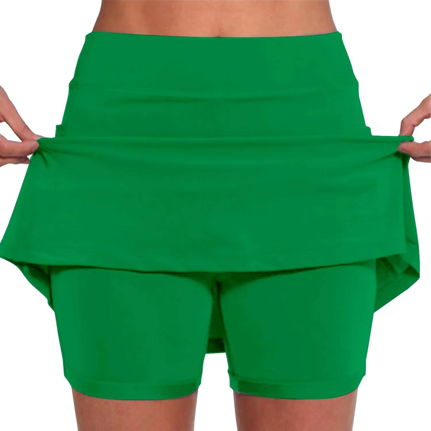 Long Golf Skirts for Women with Shorts Black Mini Skirt with Slit Low Rise Biker Shorts Women Tummy Control Plus