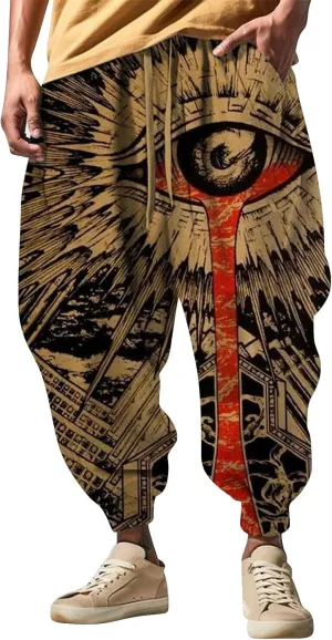 Loose Drop Crotch Trousers Street Feel Casual Sweatpants Baggy Elastic Drawstring Waist Aladdil Hippie Pant Baggy