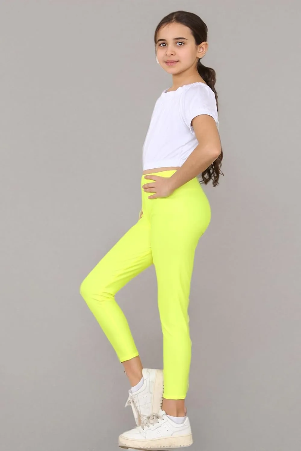 Loxdonz Girls Athletic Leggings Kids Dance Workout Running Yoga Pants Ballet Gymnastics Tights