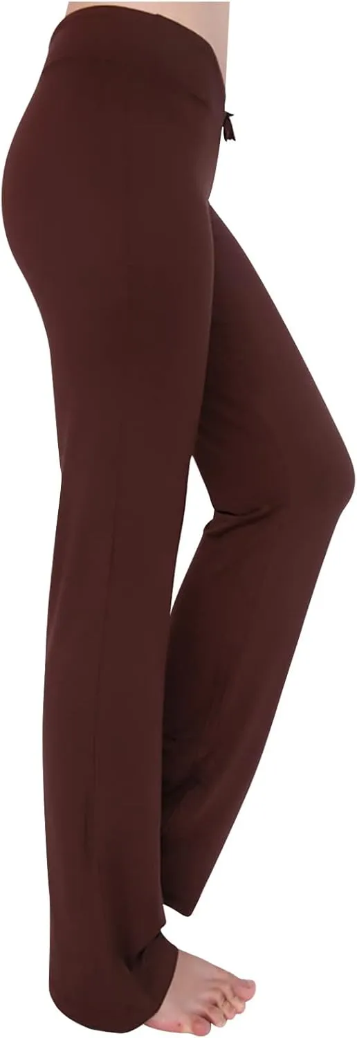 LRMQS Womens Wide Leg Yoga Leggings Drawstring Elastic High Waist Gym Sports Tights Pant Workout Casual Loose Trousers