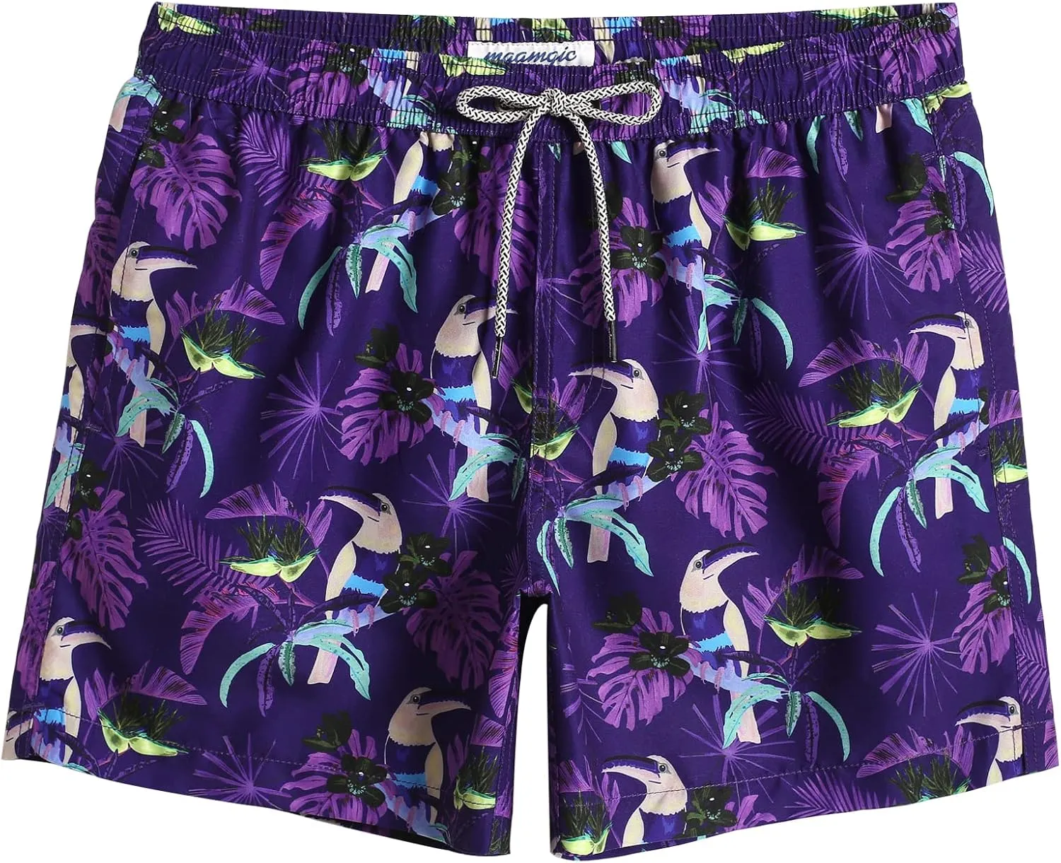 maamgic Mens Swim Trunks 5" Quick Dry Beach Shorts Bathing Suits with Mesh Lining Pockets