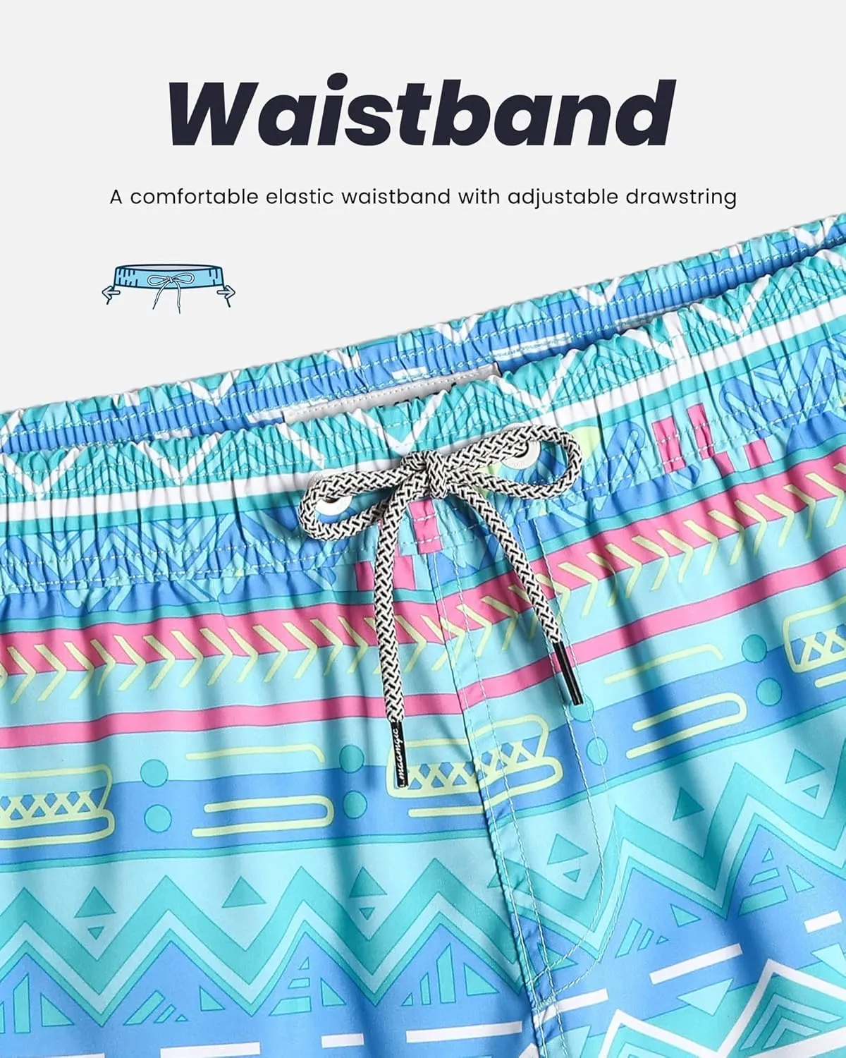 maamgic Mens Swim Trunks 5" Quick Dry Beach Shorts Bathing Suits with Mesh Lining Pockets
