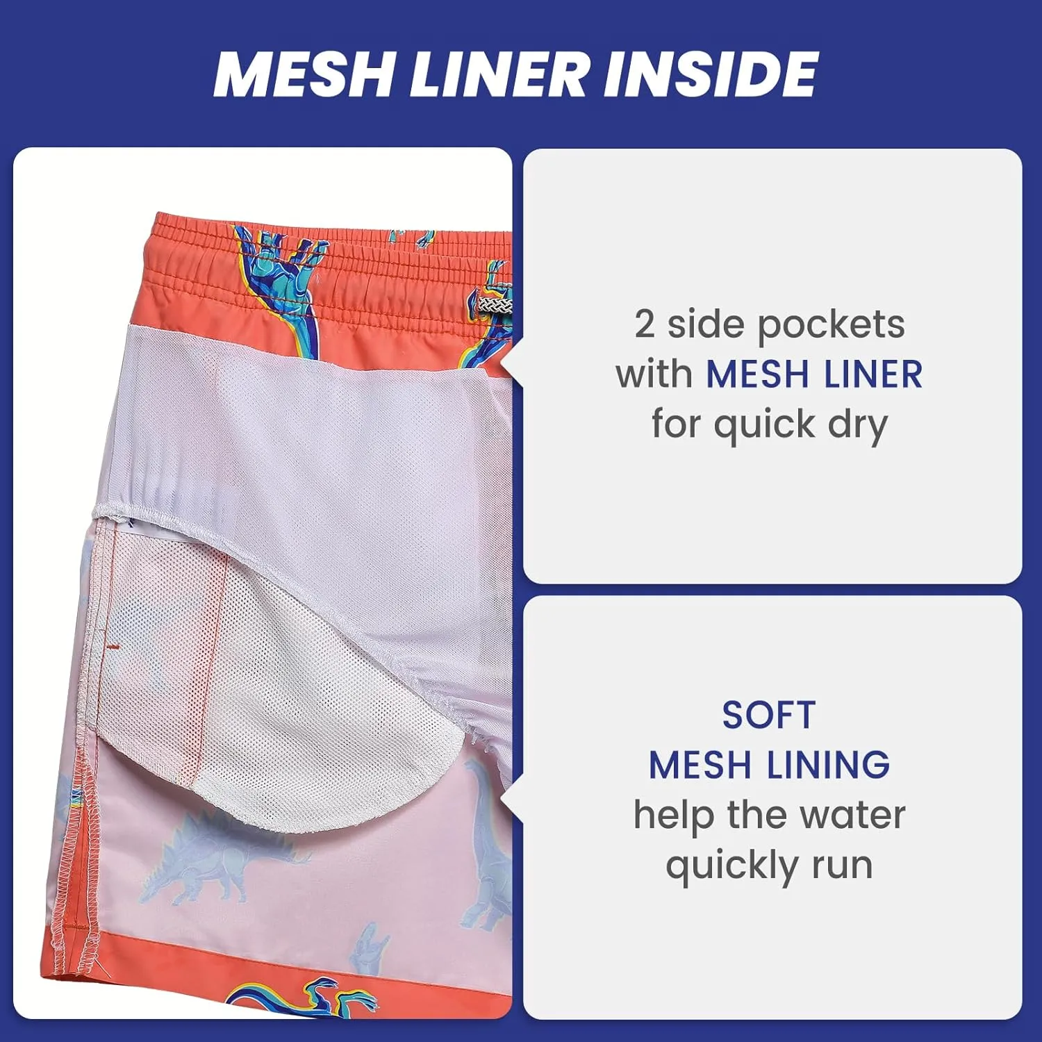 maamgic Mens Swim Trunks 5" Quick Dry Beach Shorts Bathing Suits with Mesh Lining Pockets