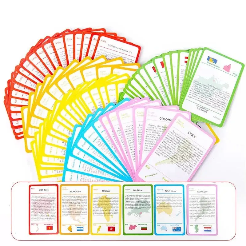 Magnetic World Map Wooden Puzzle with Country Cards
