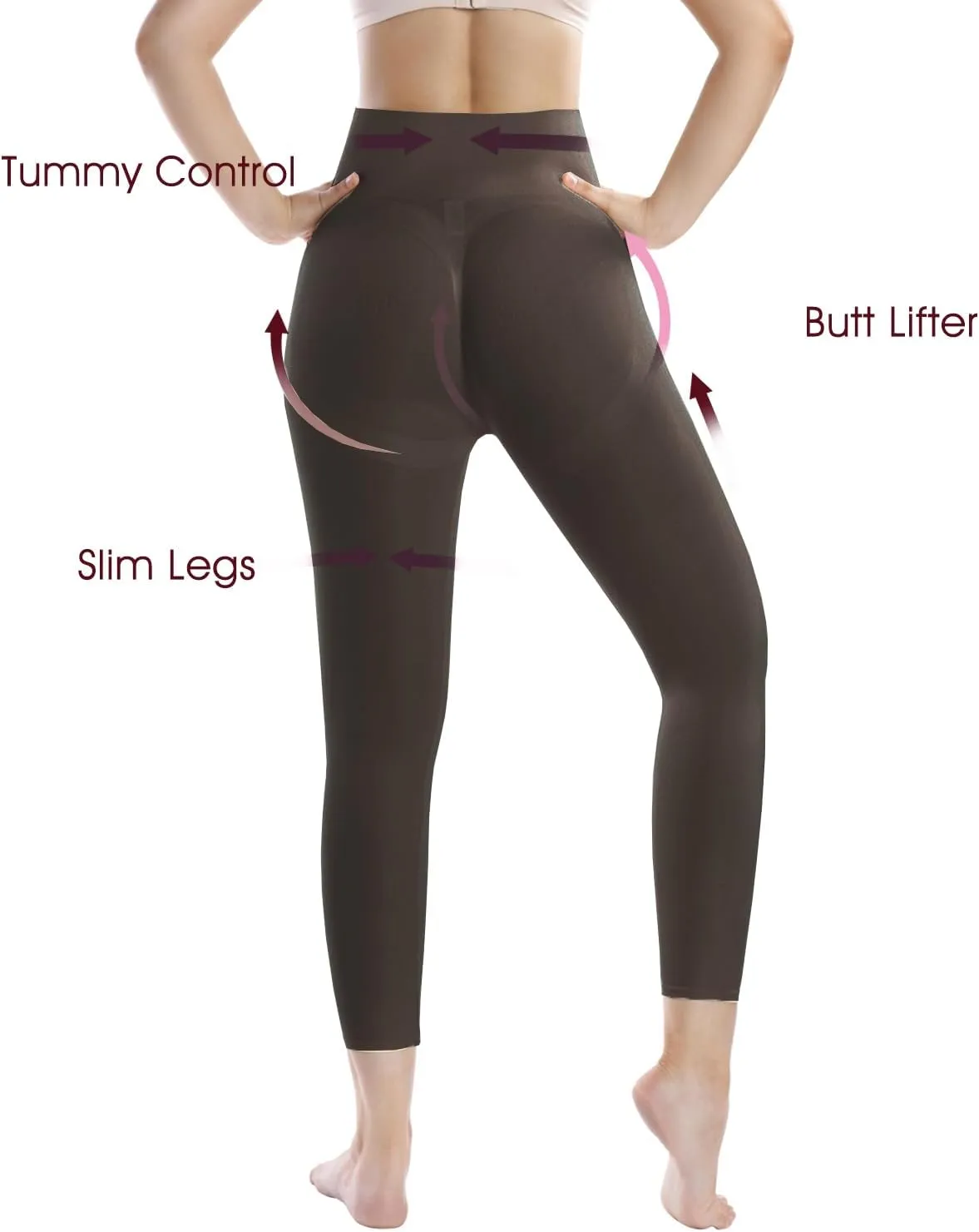  MD Shapewear for Women Tummy Control Seamless High Waisted Light Compression Footless Tights Leggings