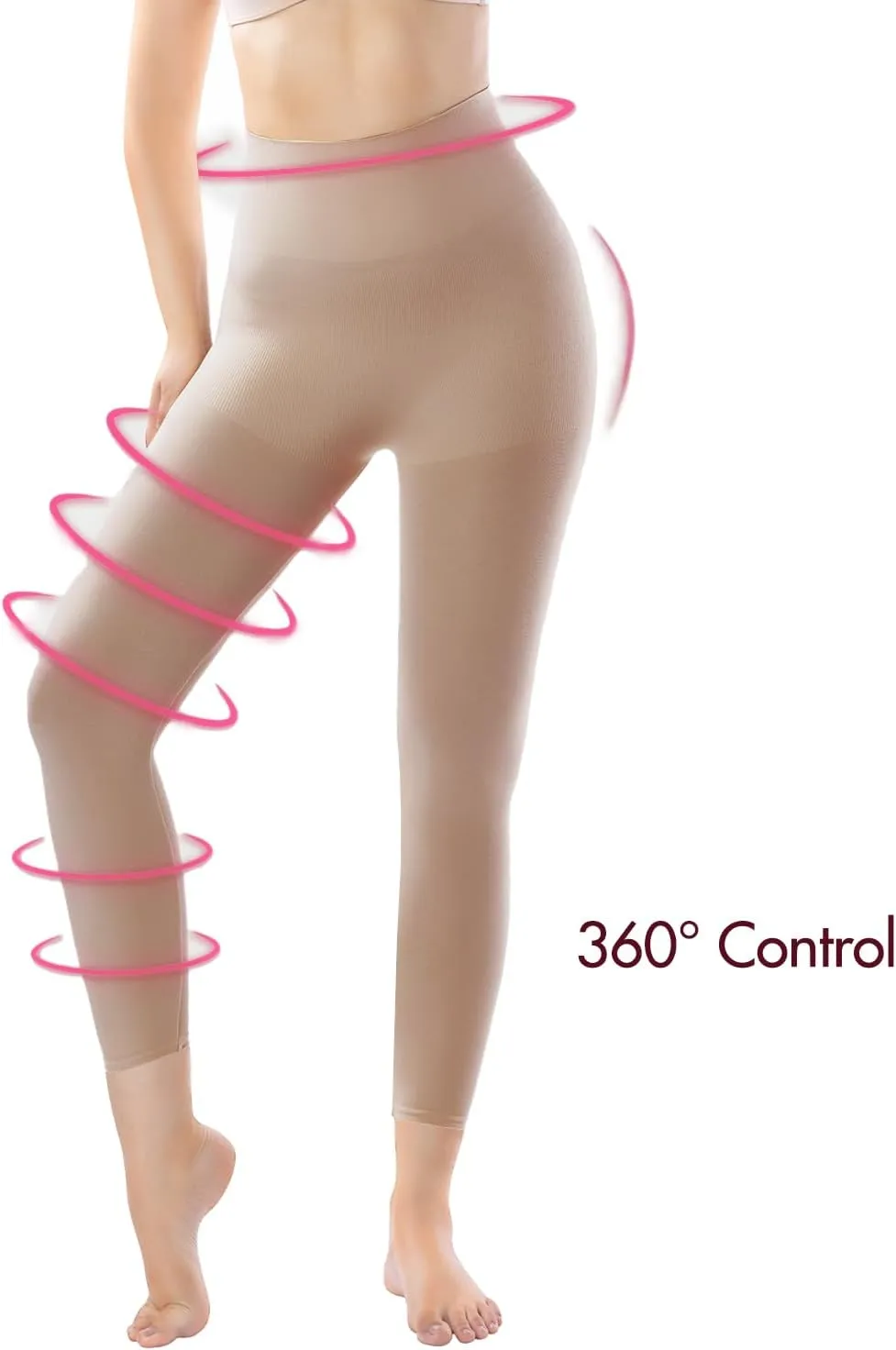  MD Shapewear for Women Tummy Control Seamless High Waisted Light Compression Footless Tights Leggings