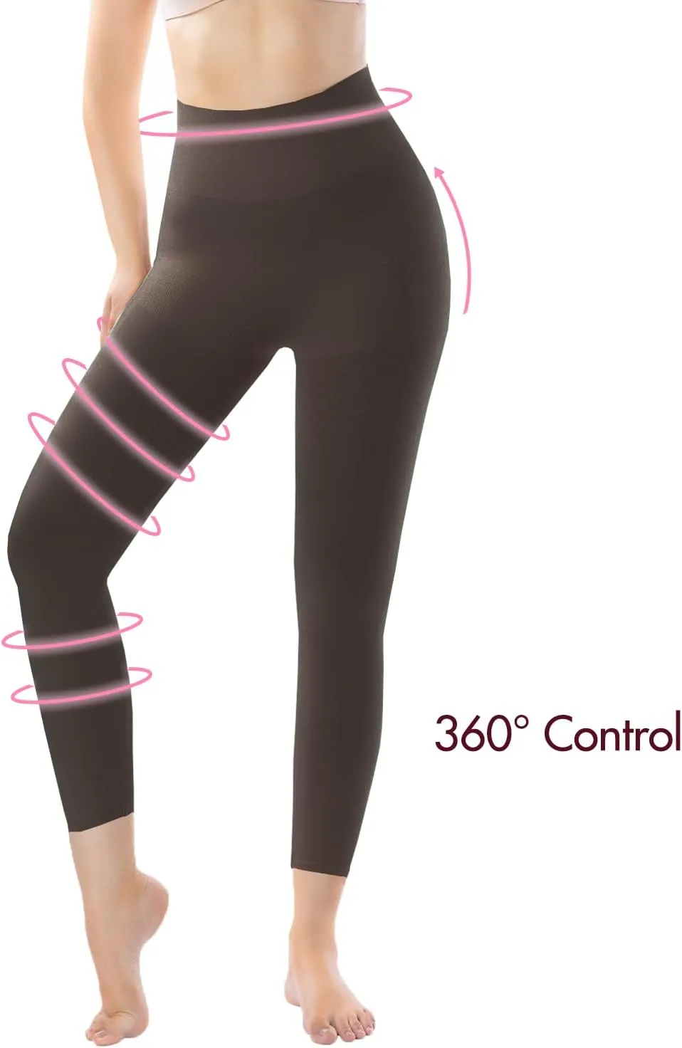  MD Shapewear for Women Tummy Control Seamless High Waisted Light Compression Footless Tights Leggings
