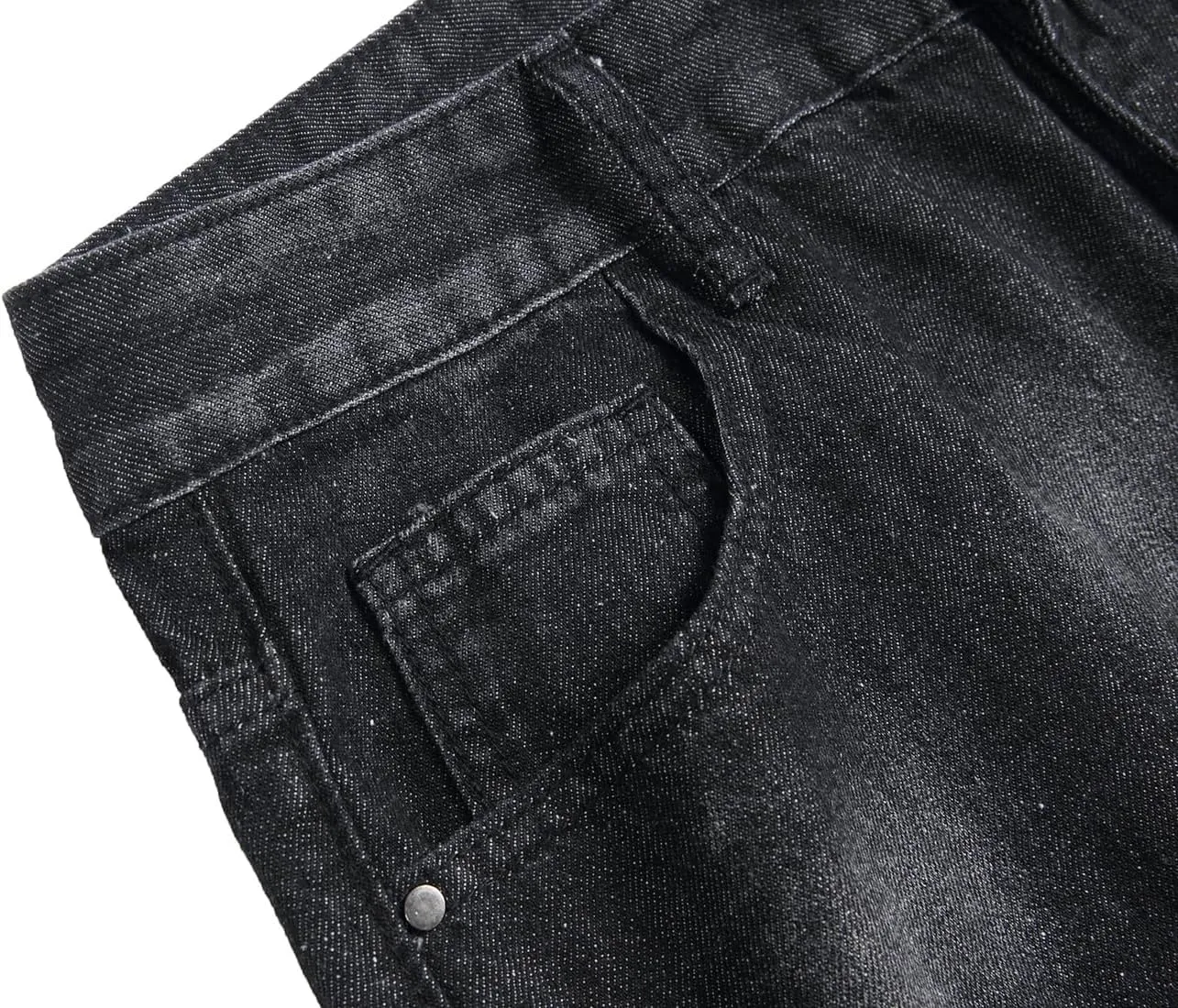 Men Ripped Jeans, Slim Fit Straight Leg, Denim Pants with Holes