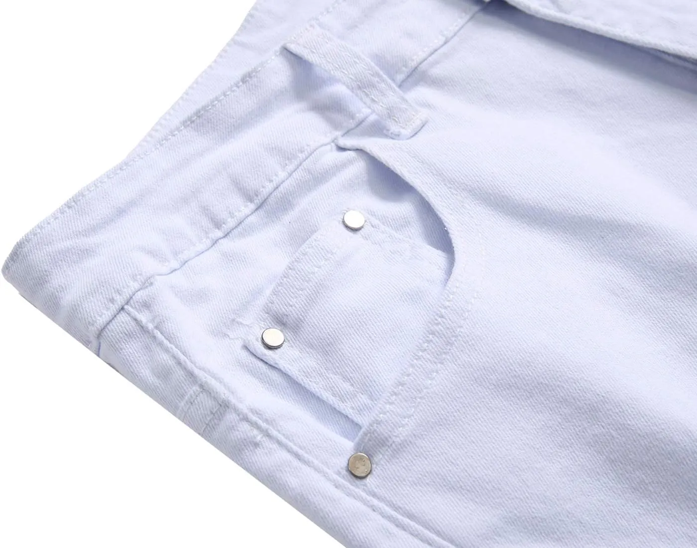 Men Ripped Jeans, Slim Fit Straight Leg, Denim Pants with Holes