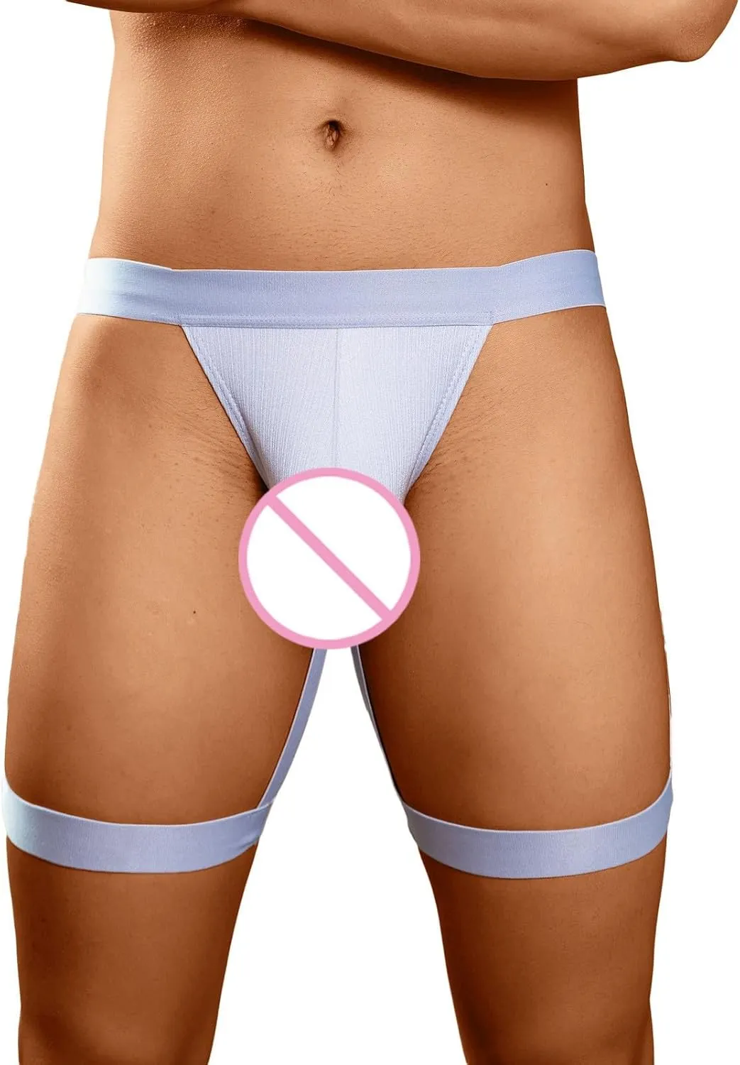 Men Sexy Thong Hollow Out Underwear G-String Leggings Supporter Leg Strap Thong Lingeire Lingerie