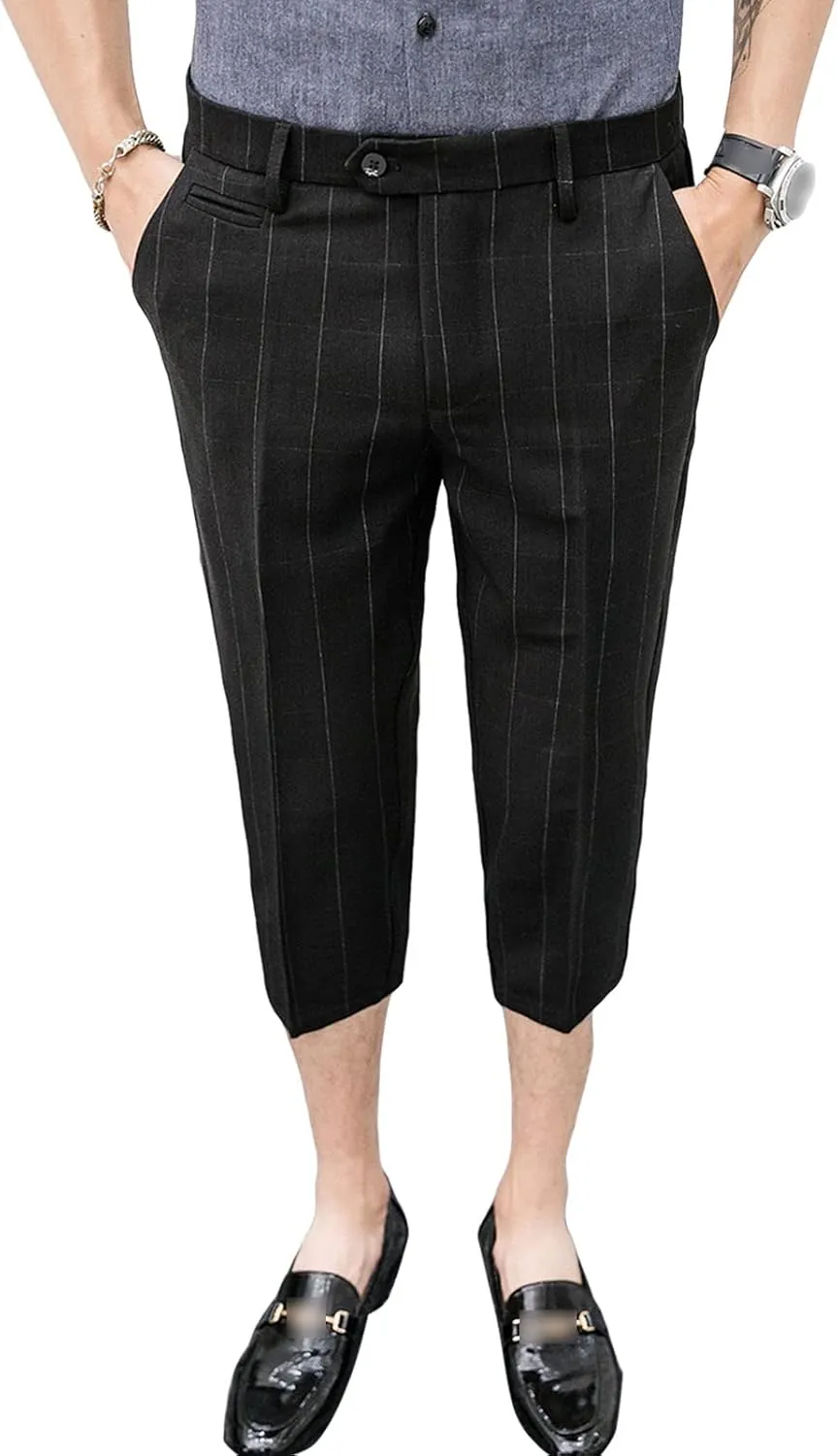 Men's Athletic-Fit Wrinkle-Free Comfort Stretch Plaid Dress Chino Pant Slim Fit Tapered Skinny Dress Pants