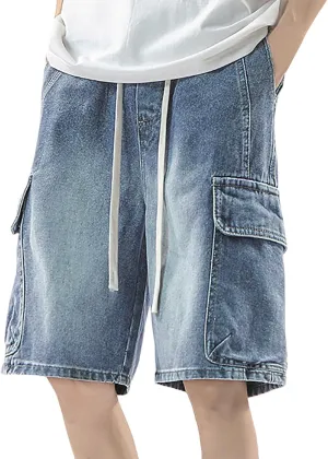 Mens Baggy Denim Jorts Y2K Vintage Loose Fit Hip Hop Jean Shorts Casual Summer Long Jeans Trendy Outfits