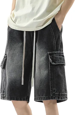 Mens Baggy Denim Jorts Y2K Vintage Loose Fit Hip Hop Jean Shorts Casual Summer Long Jeans Trendy Outfits