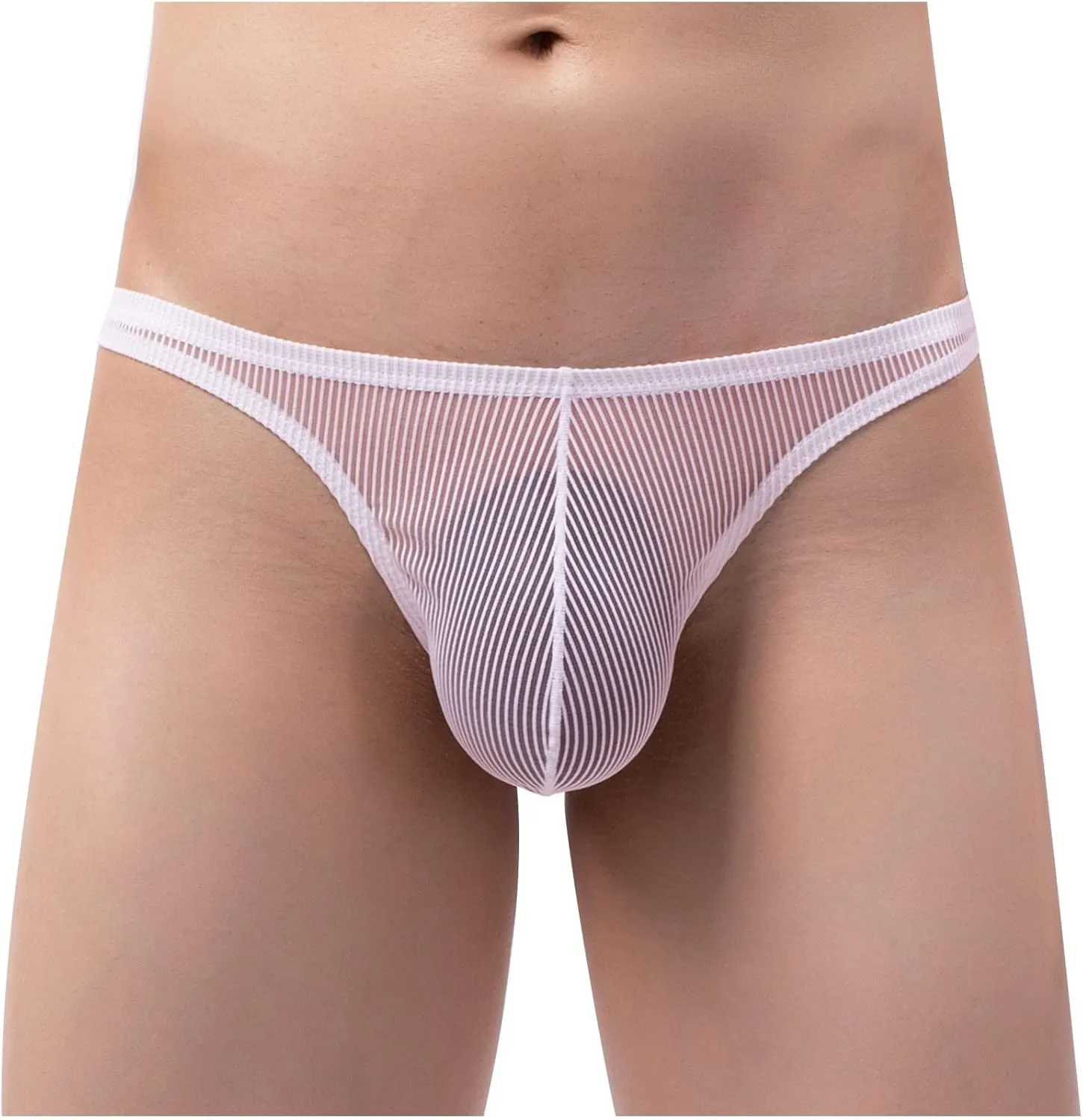 Men's Briefs Low Rise Bikini Underwear Bulge Enhancing Underpants Sexy Mesh Sheer Bottoms Comfort Lingerie