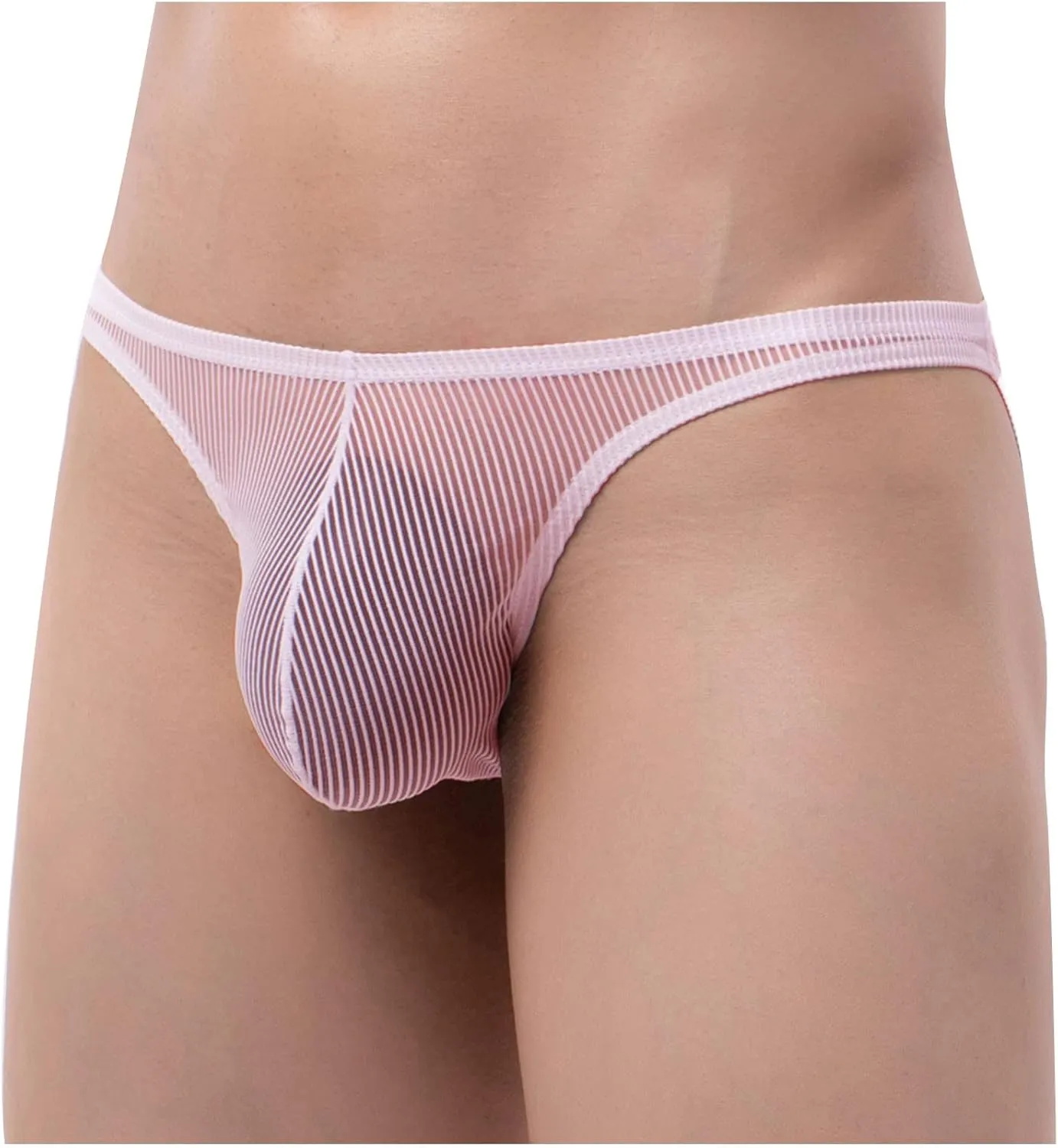 Men's Briefs Low Rise Bikini Underwear Bulge Enhancing Underpants Sexy Mesh Sheer Bottoms Comfort Lingerie