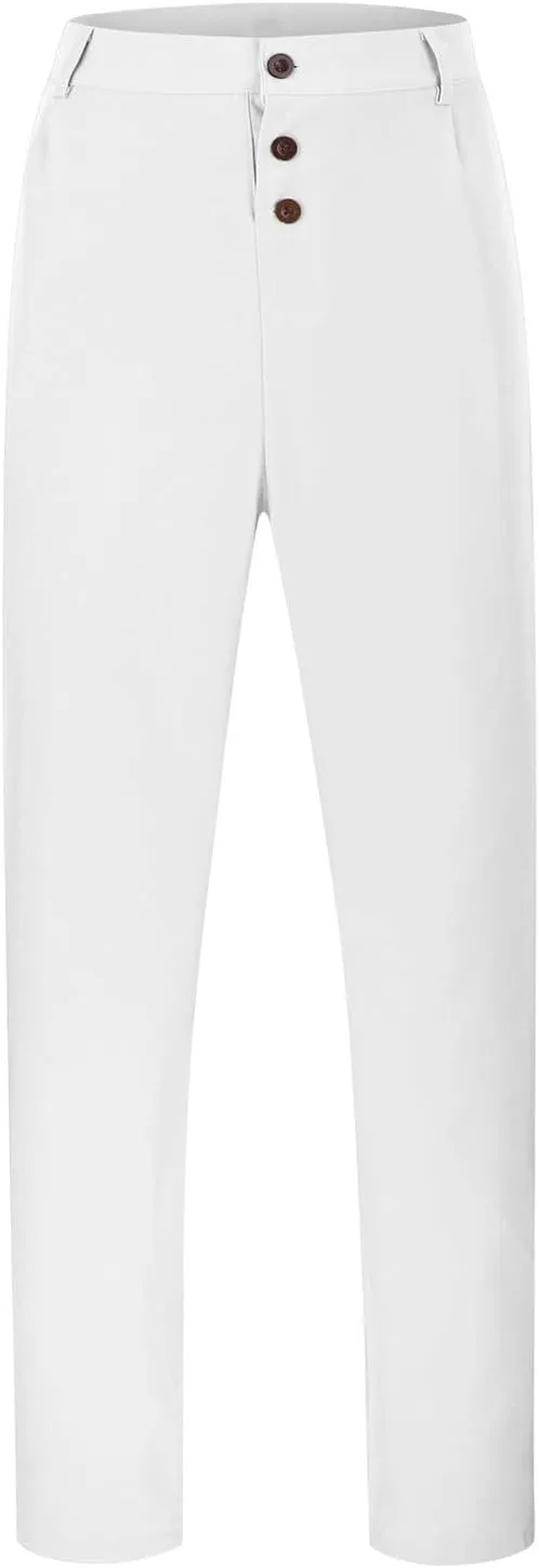 Men's Business Dress Suit Pants Baggy Pleated Front Trousers Plain Fashion Outdoor Straight Wide Leg Slacks