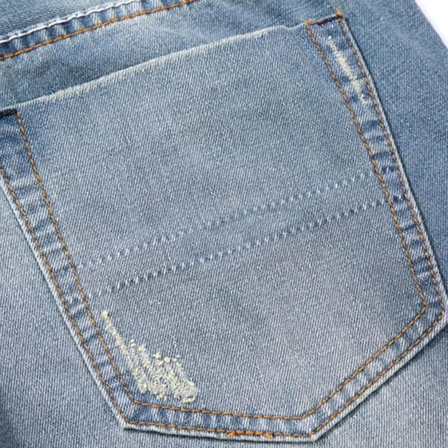 Men's Button Skinny Slim Fit Denim Pants Comfort Flex Waist Denim Jeans Vintage Casual Trousers