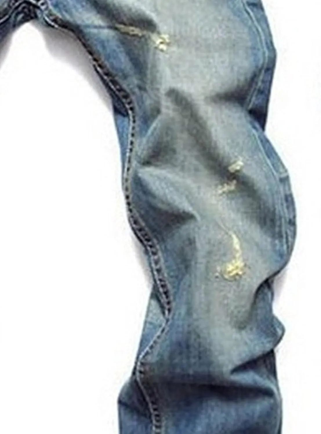 Men's Button Skinny Slim Fit Denim Pants Comfort Flex Waist Denim Jeans Vintage Casual Trousers