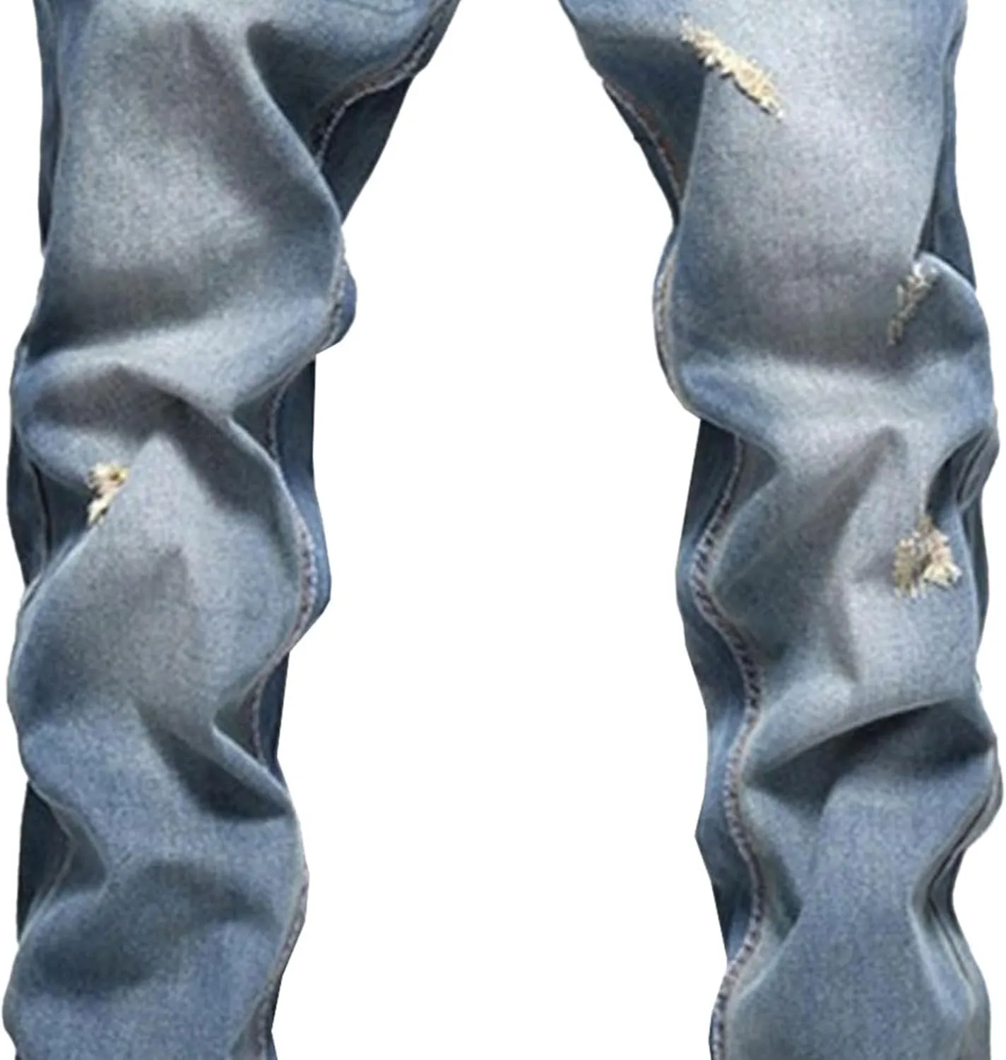 Men's Button Skinny Slim Fit Denim Pants Comfort Flex Waist Denim Jeans Vintage Casual Trousers