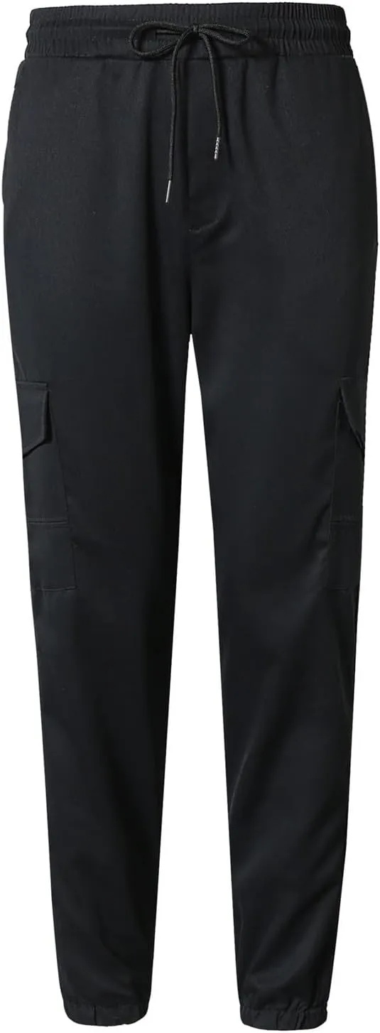 Men's Cargo Pants Casual Hiking Pants Joggers Sweatpants Streetwear Lightweight Drawstring Elastic Waist Pants with Pockets