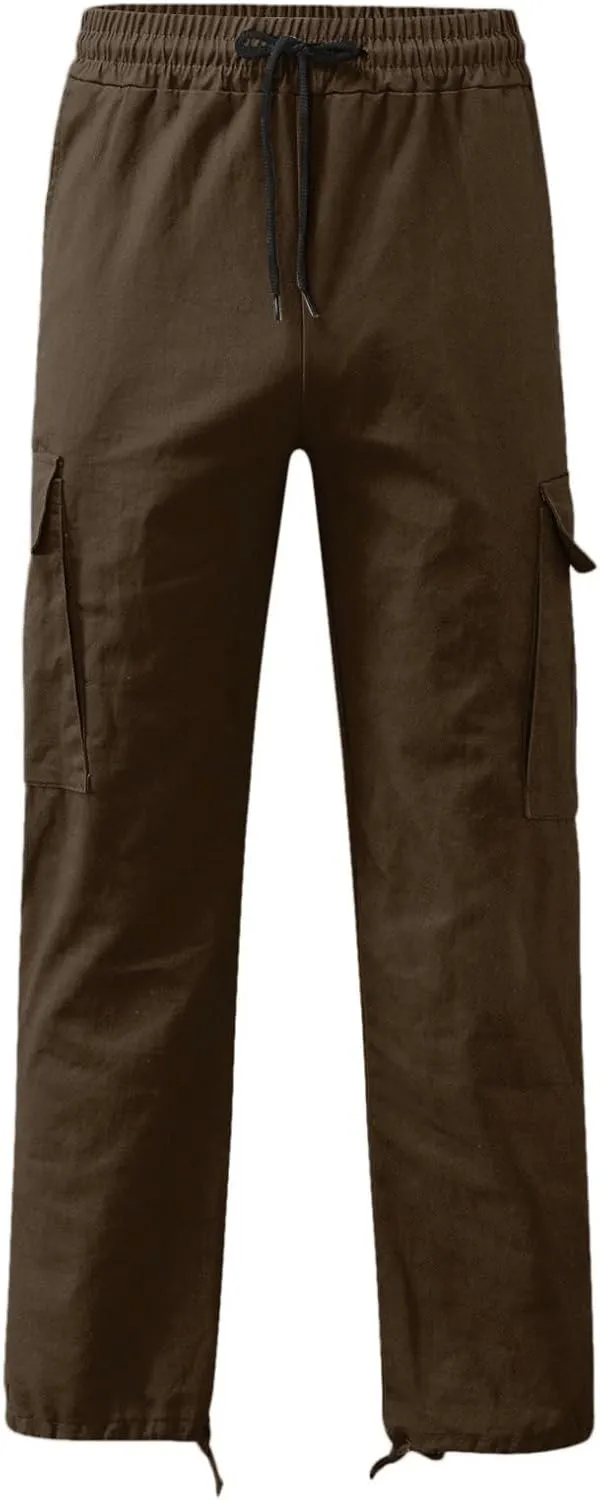 Men's Cargo Pants Straight Leg Joggers Lightweight Hiking Pants Outdoor Fashion Streetwear Trousers with Pockets