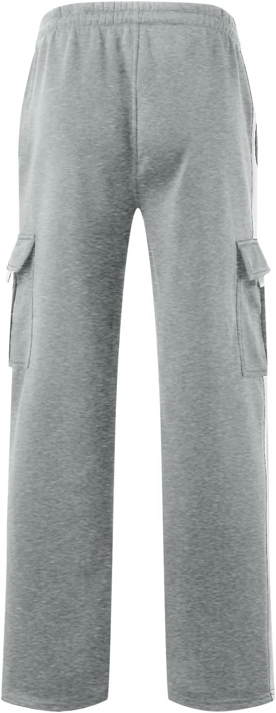 Mens Cargo Sweatpants with Pockets Stretch Drawstring Elastic Waist Sweatpants Slim Fit Pants 2024 Joggers Trousers