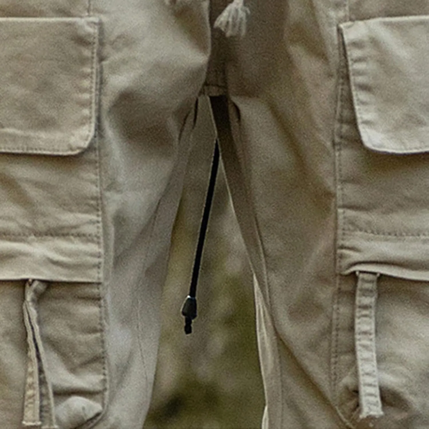 Mens Casual Cargo Pants Slim-Fit Drawstring Outdoor Hiking Pants Multi-Pockets Cotton Comfort Trousers for Travel