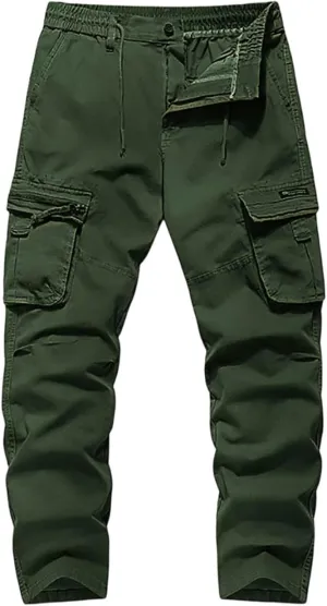 Men's Casual Cargo Pants Slim Fit Running Training Joggers