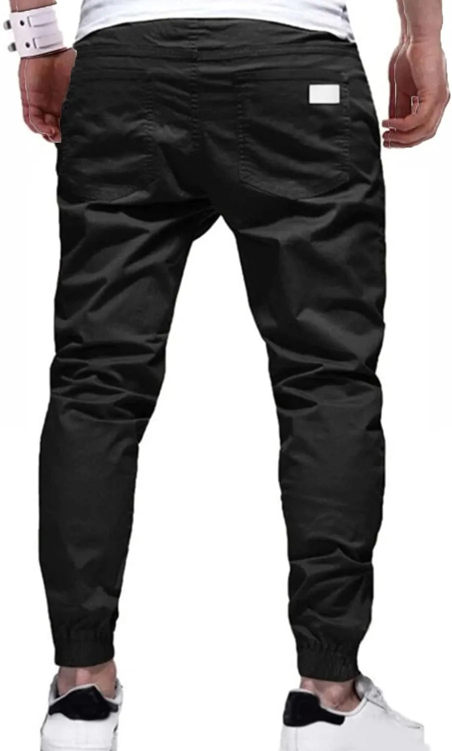 Men's Casual Elastic Waisted Joggers Pants Chino Solid Tapered Hiking Pants Slim Fit Comfort Outdoor Trousers