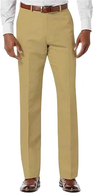Men's Casual Pants Vintage Slim Fit Dress Pant Waist Stretch Work Trousers Fashion Flat Front Trousers with Pocket