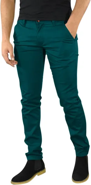 Mens Chinos Slim Fit Dress Pants Comfort Flat Front Stretch Skinny Tapered Dress Pants Casual Business Work Solid Trousers