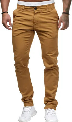 Men's Classic Lightweight Chino Pants Flat Front Comfort Stretch Solid Pant Casual Basic Straight Fit Trousers