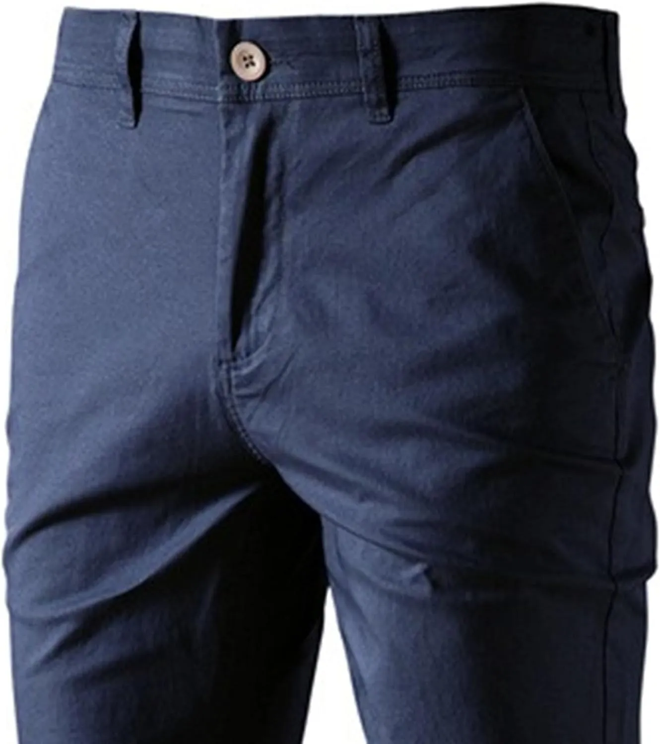 Men's Comfort Casual Solid Trousers Trendy Slim Fit Lounge Pants Lightweight Active Business Slack