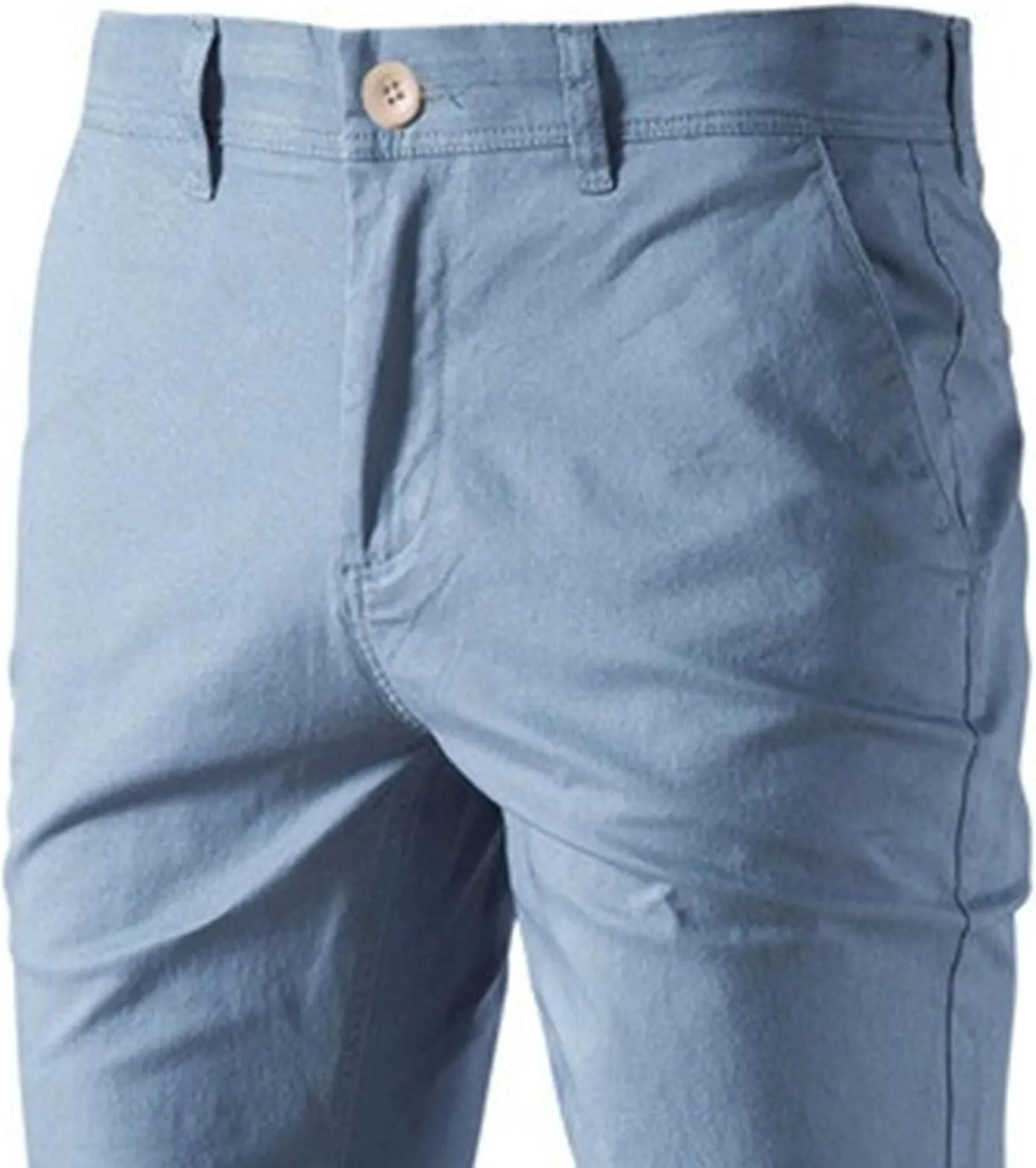 Men's Comfort Casual Solid Trousers Trendy Slim Fit Lounge Pants Lightweight Active Business Slack
