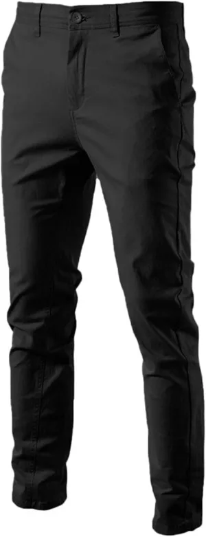 Men's Comfort Casual Solid Trousers Trendy Slim Fit Lounge Pants Lightweight Active Business Slack