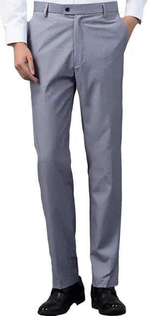Men's Comfort Stretch Cotton Chino Pants Slim-Fit Washed Business Pant Skinny Vintage Cargo Dress Pant (X-Large,Grey)