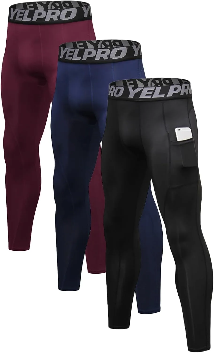 Mens Compression Pants Athletic Running Leggings Workout Tights Quick Dry Base Layer for Basketball Sports