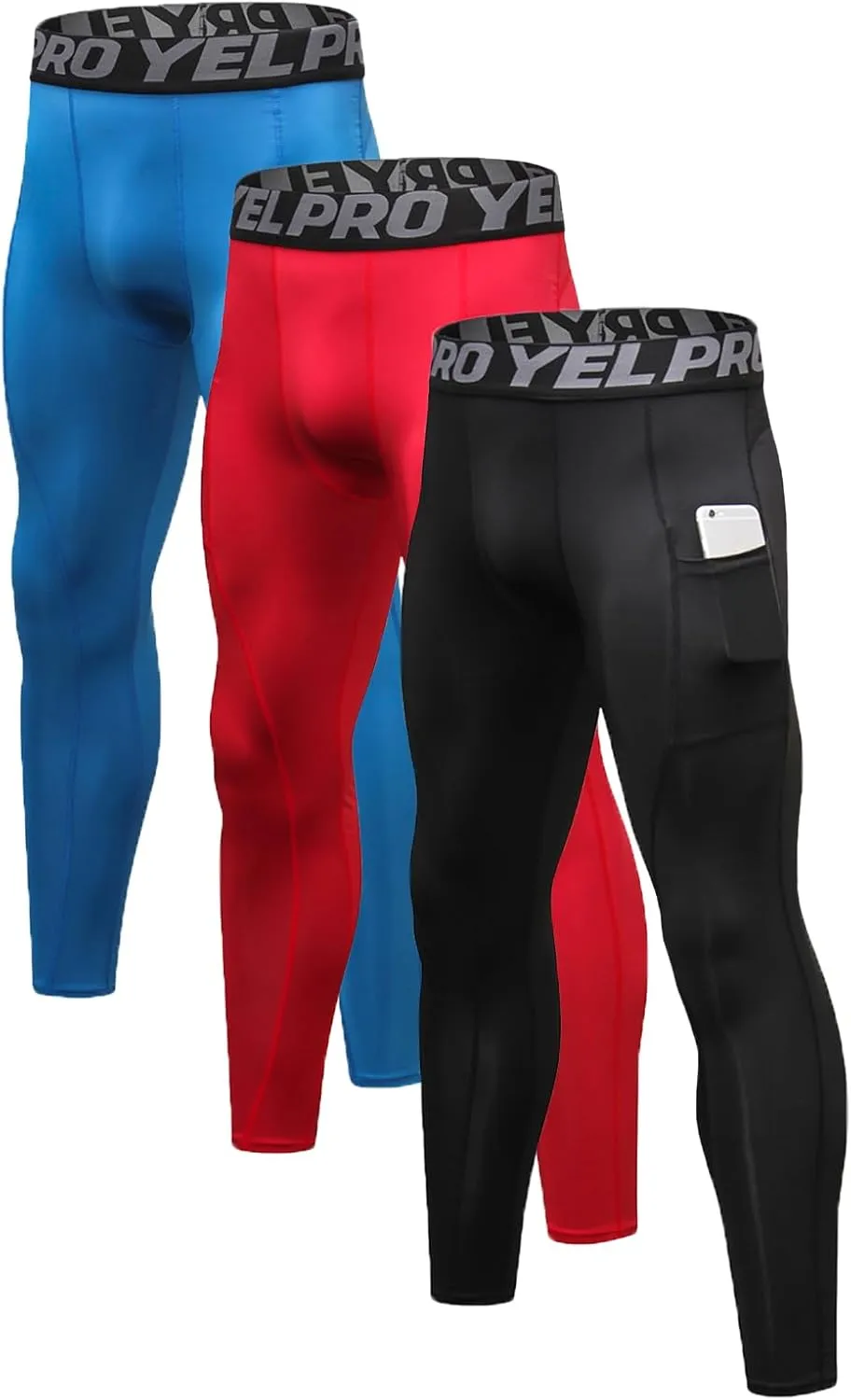 Mens Compression Pants Athletic Running Leggings Workout Tights Quick Dry Base Layer for Basketball Sports