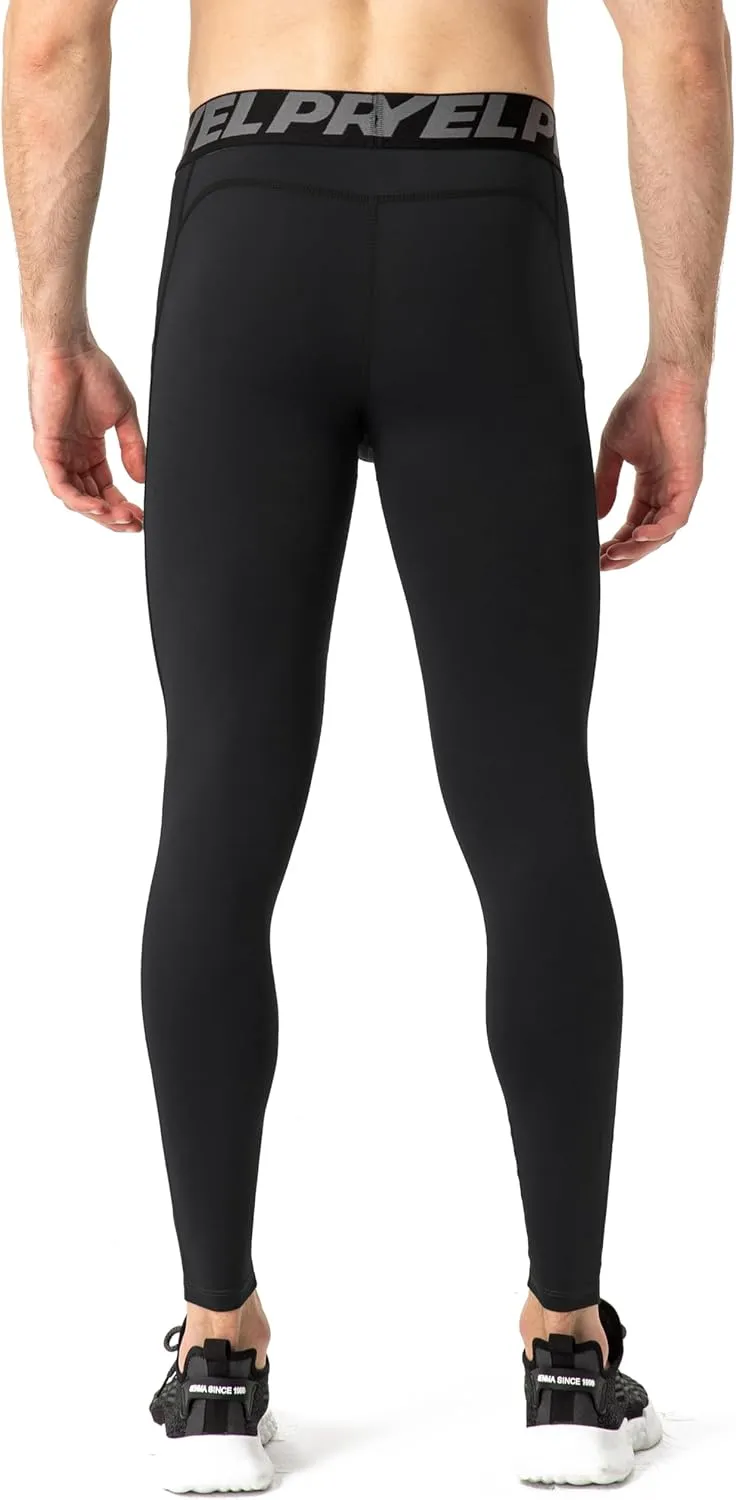 Mens Compression Pants Athletic Running Leggings Workout Tights Quick Dry Base Layer for Basketball Sports