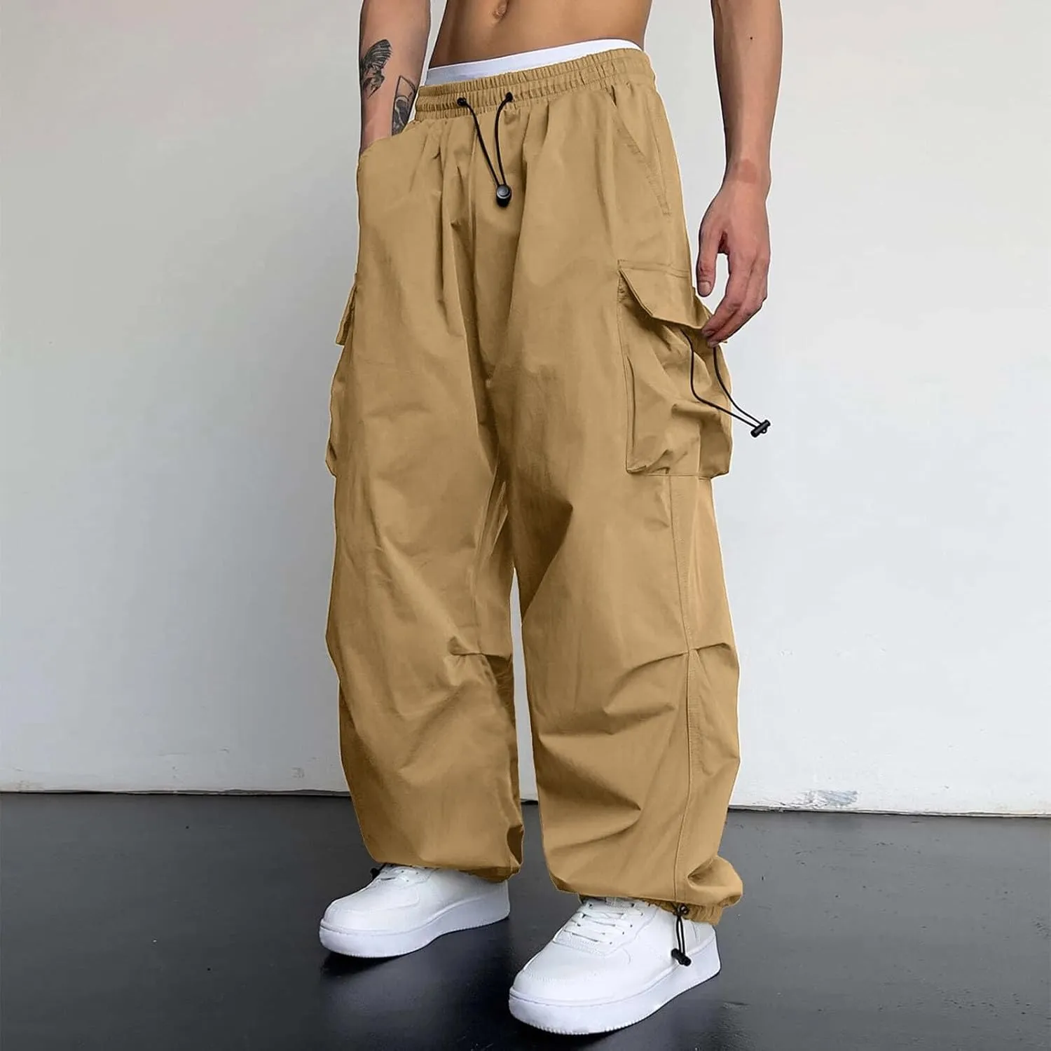 Men's Cool Lightweight Cargo Athletic Pants Fast Dry Joggers Breathable Outdoor Trousers with Pockets
