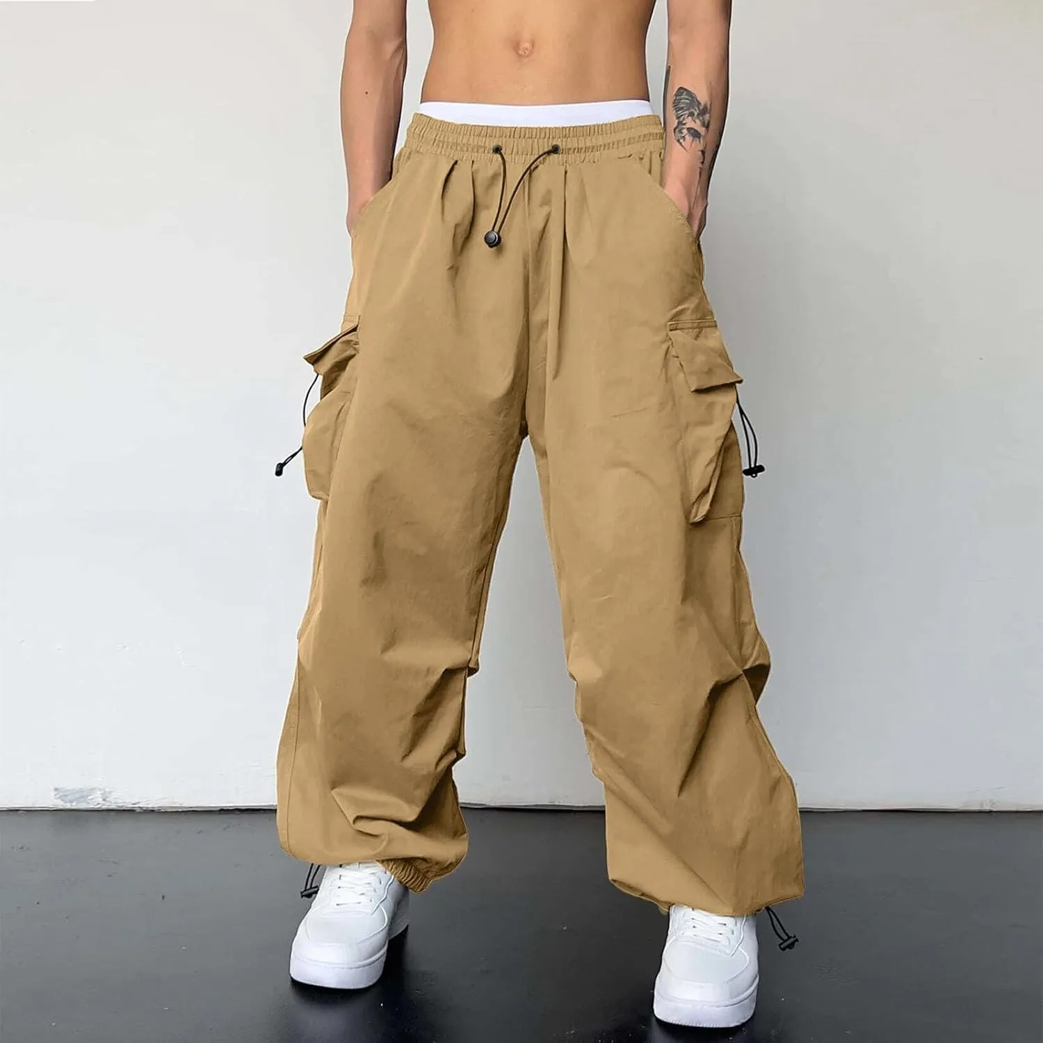 Men's Cool Lightweight Cargo Athletic Pants Fast Dry Joggers Breathable Outdoor Trousers with Pockets