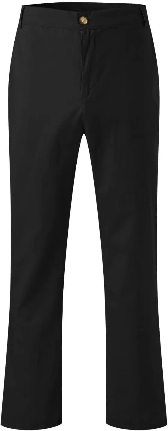 Men's Cotton Linen Pants Washed Comfort Stretch Chino Pant Slim Fit Slacks Summer Beach Lightweight Pants for Men