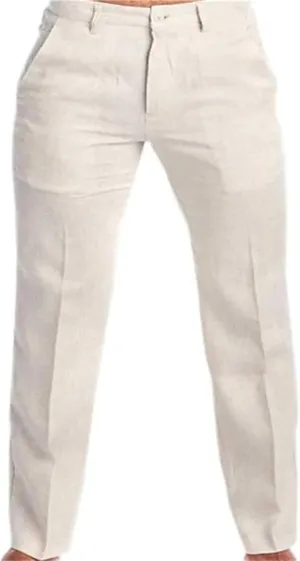 Men's Cotton Linen Pants Washed Comfort Stretch Chino Pant Slim Fit Slacks Summer Beach Lightweight Pants for Men