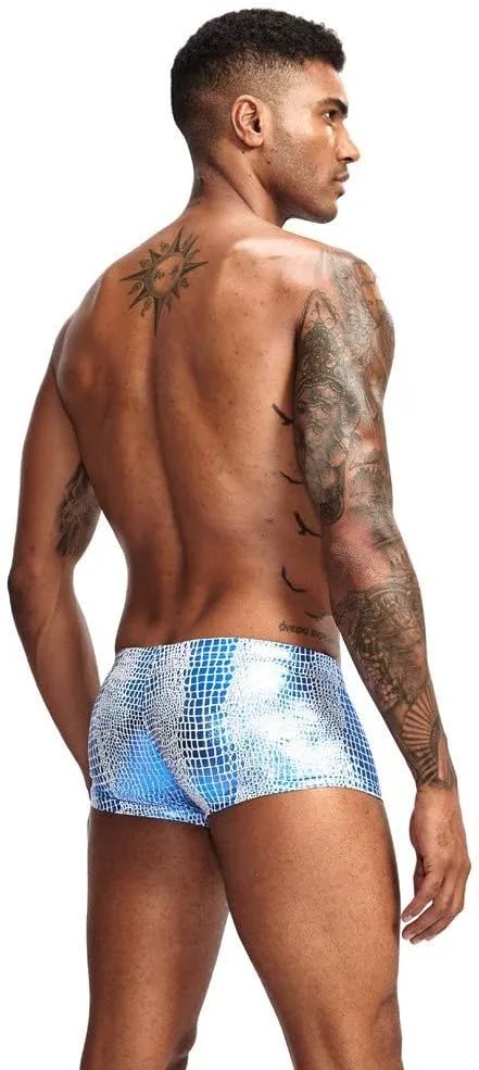 Men's Creative Bulge Pouch Underpants Bronzed Patent Leather Boxers Fashion Flat Angle Trunks