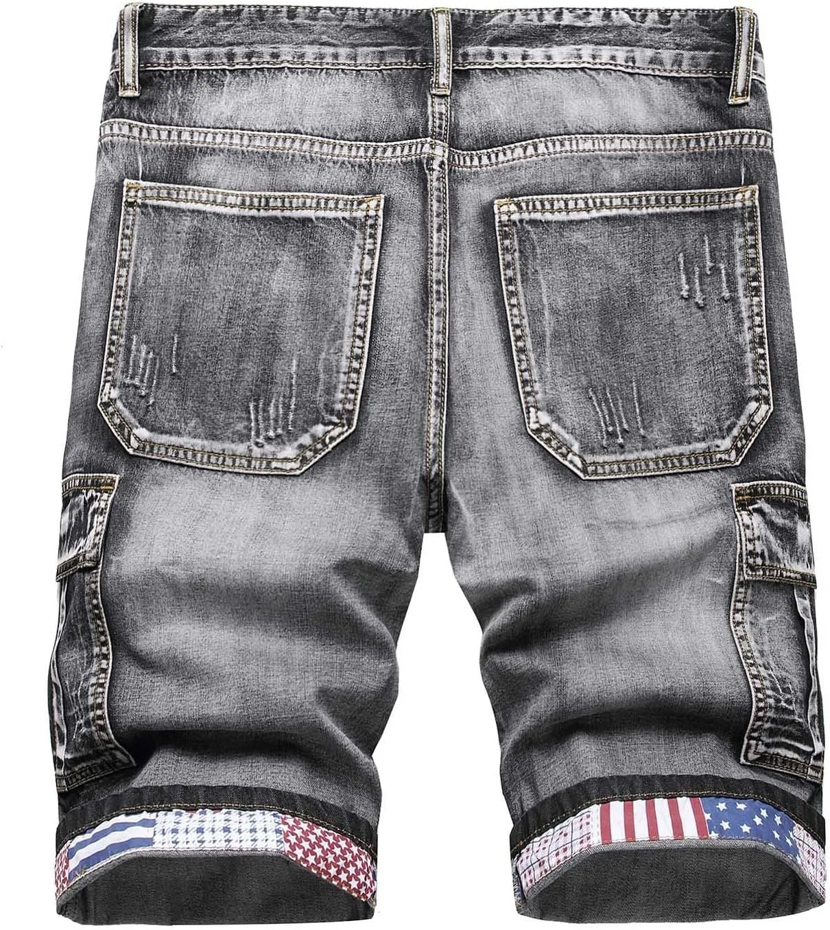 Men's Distressed Jean Shorts Casual Slim Fit Stretch Ripped Skinny Short Summer Fashion Denim Shorts Comfort Flex Waist Short