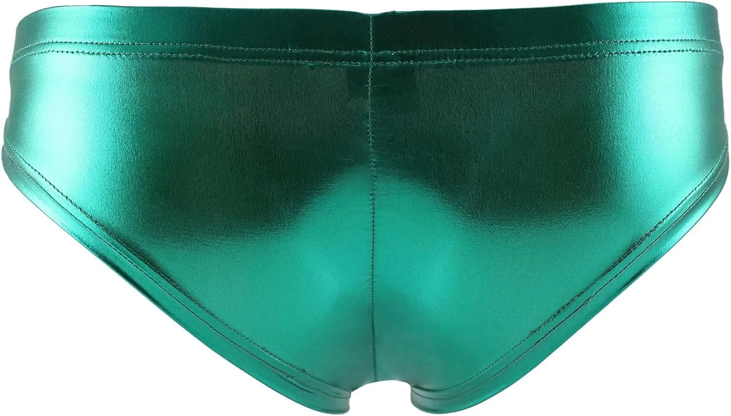 Men's Fashion Faux Leather Briefs Low Rise Bulge Pouch Underpants Athletic Supporter Underwear Thongs Panties