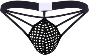 Men's Fishnet Underwear Mesh Sexy G-Strings See Through Thongs Bikini Pouch Underpants Breathable T-back