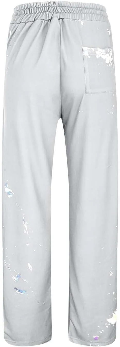 Men's Fleece Sweatpants Leg Fashion Pants Pants Stitching Casual Men's Multi-Pocket Men's Fleece Joggers with